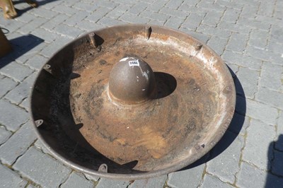 Lot Large Circular Cast Iron Mexican Hat pig feeder