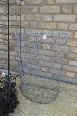 Lot Weathered metal bottle rack together a wired...