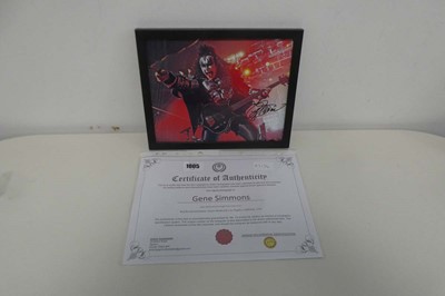 Lot 1005 - Signed photo of Gene Simmons from Kiss with COA
