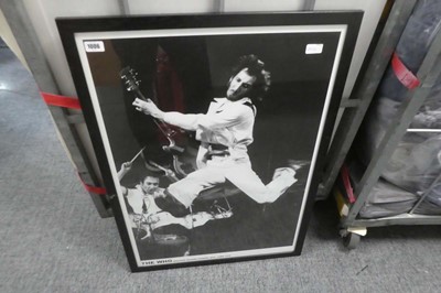 Lot 1006 - Framed poster of Pete Townsend from The Who