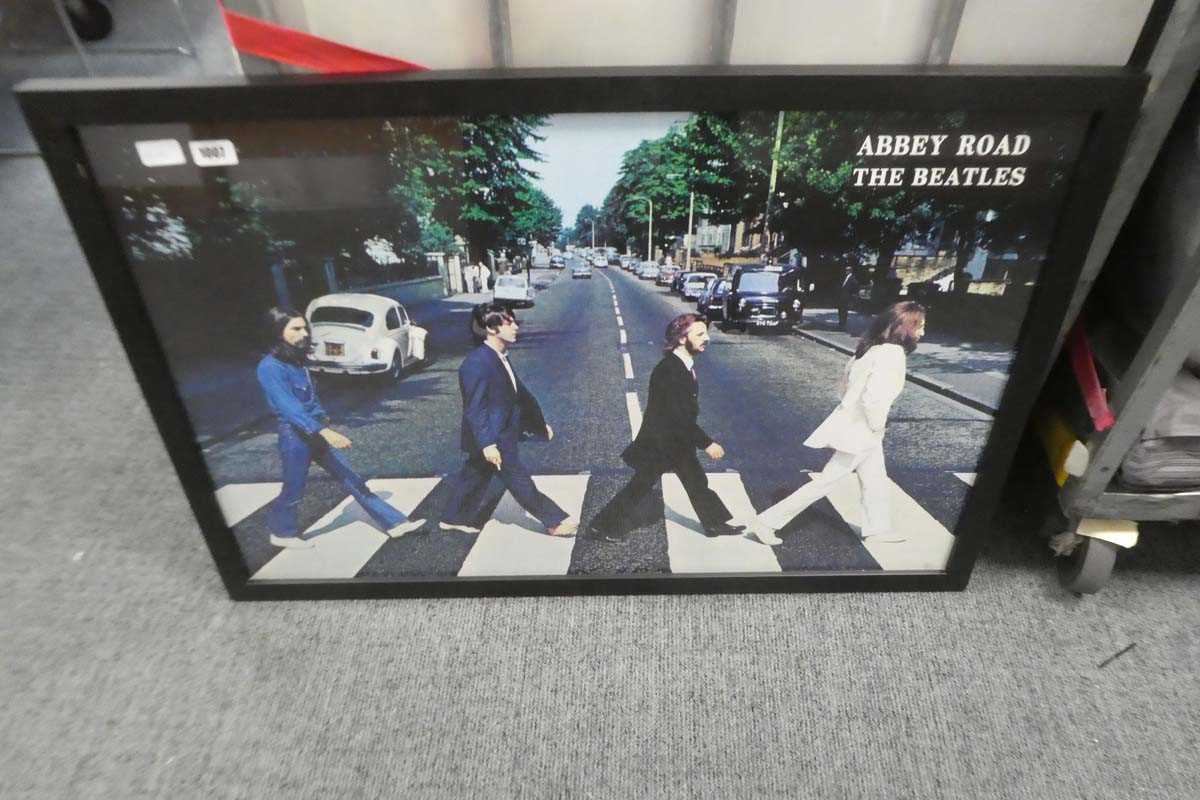 Lot 1007 - Framed poster of The Beatles Abbey Road