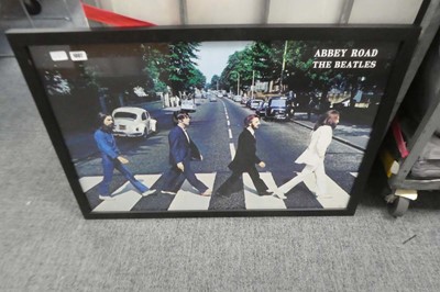 Lot 1007 - Framed poster of The Beatles Abbey Road