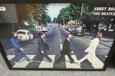 Lot 1007 - Framed poster of The Beatles Abbey Road