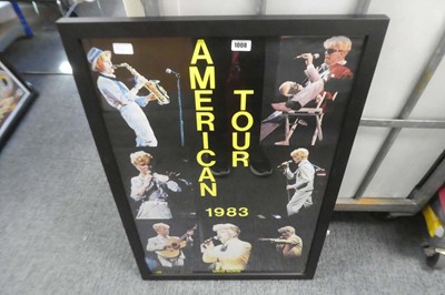 Lot 1008 - Framed poster of David Bowie: American Tour 1983