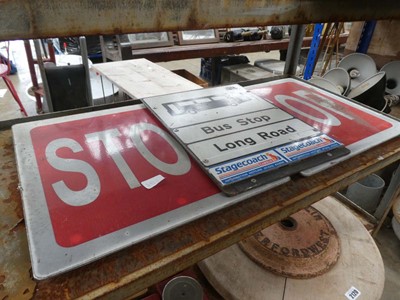 Lot metal "StageCoach" Cambridgeshire bus sign of "...