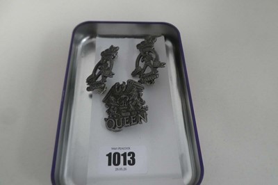 Lot 1013 - 2 Freddie Mercury and 1 Queen badges