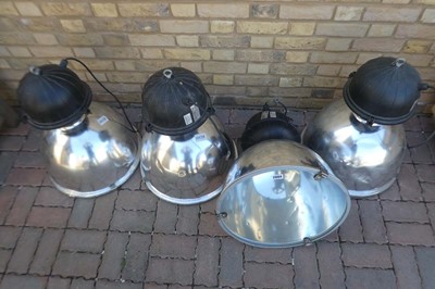 Lot Set of 4 large Industrial pendent lights