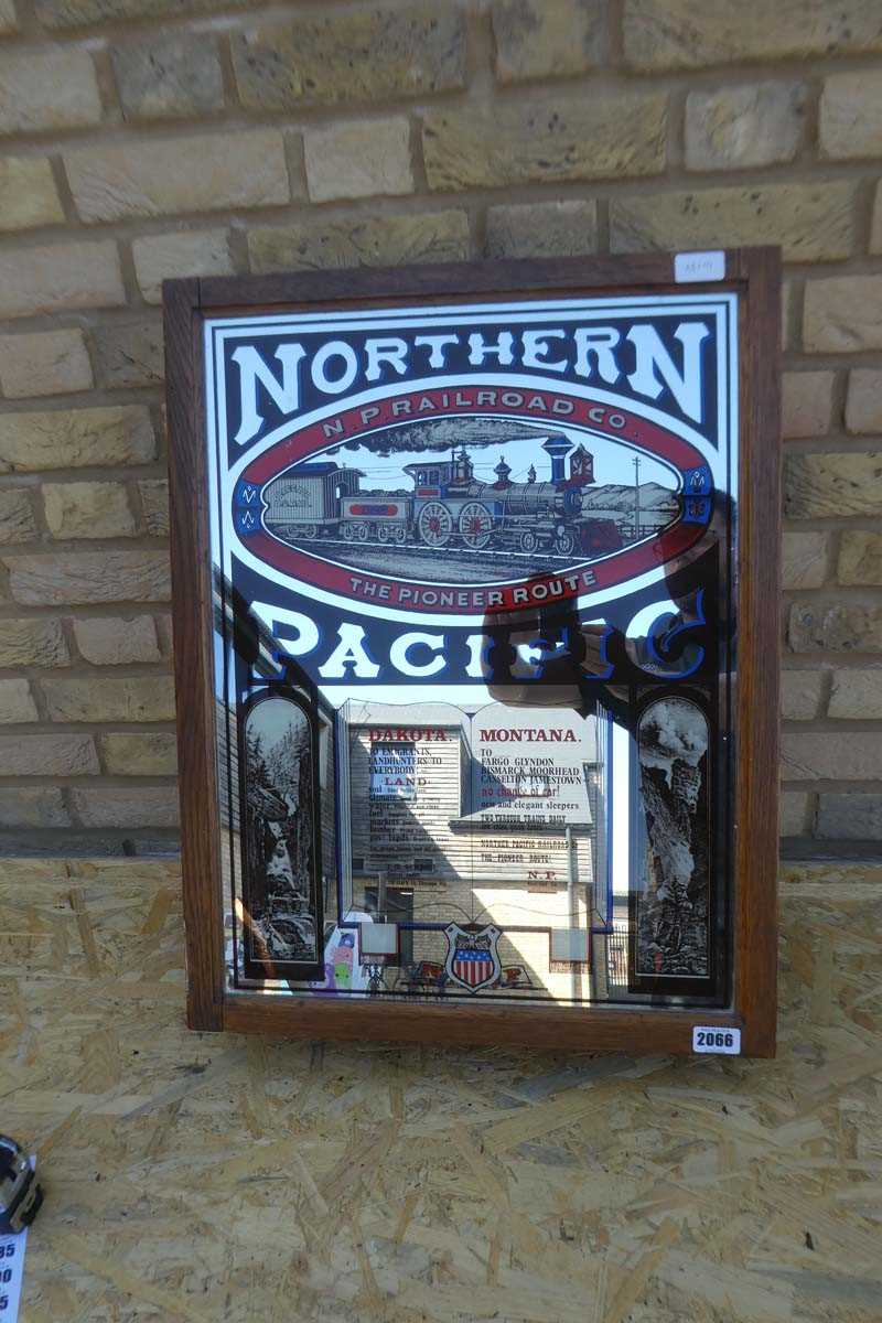 Lot Dark Oak Mirrored front cabinet with "Northern...