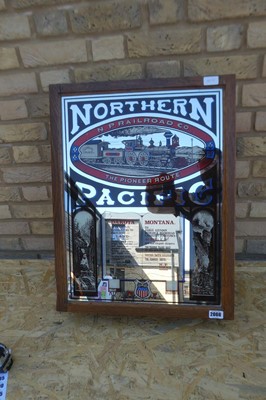 Lot Dark Oak Mirrored front cabinet with "Northern...