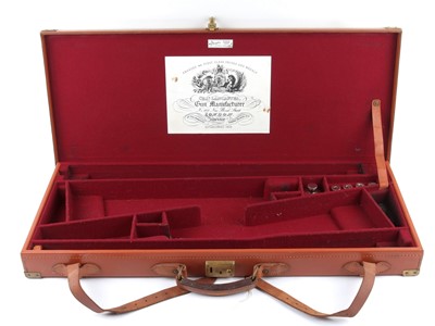 Lot 31 - A good Double Leather Gun Case, with brass...