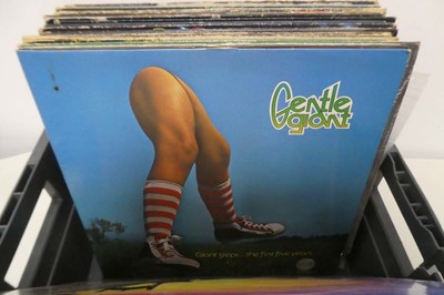 Lot 1045 - Box of 35 mainly prog rock albums incl. Nektar,...