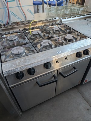 Lot 434 - 90cm gas Falcon 6-burner cooker with 2-door...