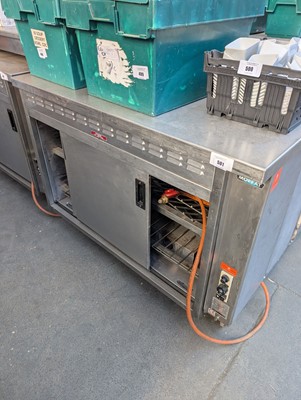 Lot 501 - 120cm gas mobile hot cupboard with prep top...