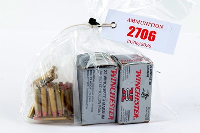 Lot 2706 - (S1) 122 x .22 Winchester Magnum 40gr jacketed...