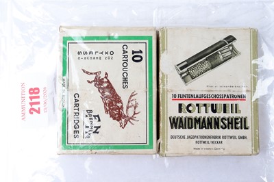 Lot 2118 - (S1) 20 x 16 bore slugs by FN Brenneke and...