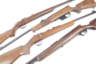Lot 1765 - (S1) Four .22lr Rifles; Stevens Model 76A semi-...