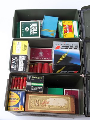 Lot 2122 - (S2) Three ammunition tins of assorted shotgun...