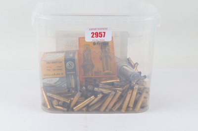Lot 2957 - 36 x .303 primed cases and 100 x .303 once...
