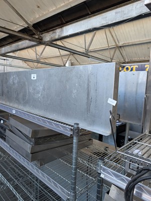 Lot 206 - 2x 135cm stainless steel wall mount shelves...