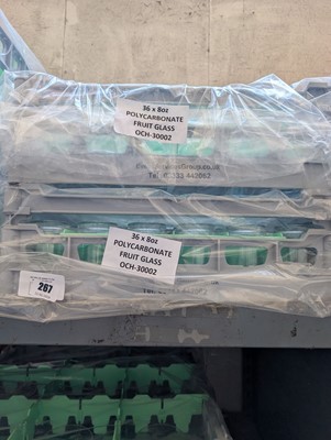 Lot 267 - 2 stacking trays of 36 8oz poly fruit glasses
