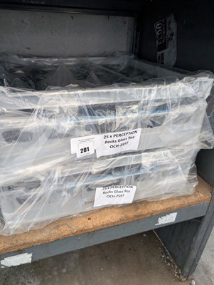 Lot 281 - 2 stacking trays of 25 9oz rocks glasses