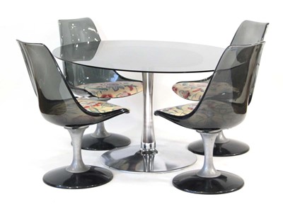 Lot 173 - A 1970/80's American table, the black glass...