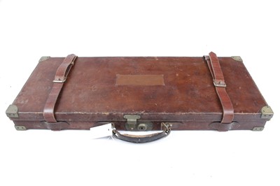 Lot 1475 - A Good Leather Double Gun Case, with...