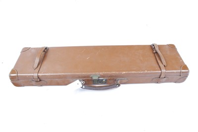 Lot 1476 - A Tan Leather Motor Case, with claret baize...