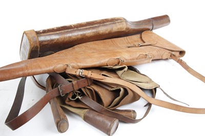 Lot 1478 - Two Leather Leg O' Mutton Gun Cases, together...