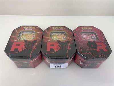 Lot 1718 - 3x German Pokémon TCG: Team Rocket Tins