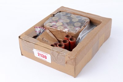 Lot 2130 - (S2) Assorted 14 bore brass and paper case...