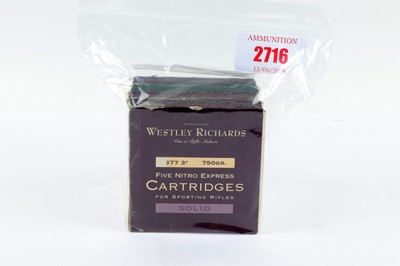 Lot 2716 - (S1) 20 x .577 750gr WR nitro express rifle...