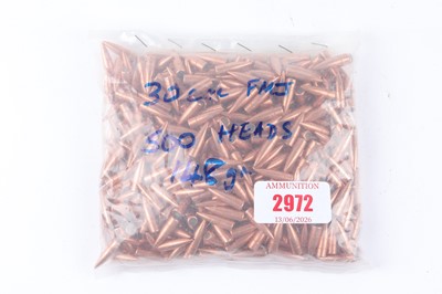 Lot 2972 - 500 x .30 cal 148gr FMJ BT heads for reloading