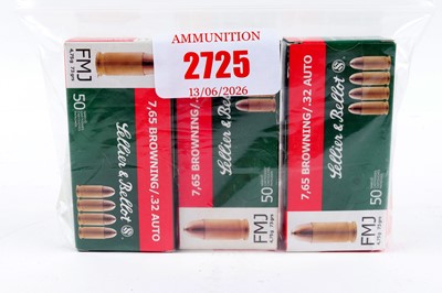 Lot 2725 - (S1) 150 x 7.65mm (.32 Auto) 73gr FMJ pistol...