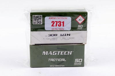 Lot 2731 - (S1) 77 x .308 Win. Magtech 150gr FMJ rifle...