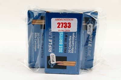 Lot 2733 - (S1) 100 x .303 British PPU Rifle Line 174gr...