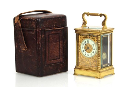 Lot 31 - A late 19th century French repeater carriage...