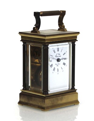 Lot 35 - A 20th century French carriage timepiece, the...