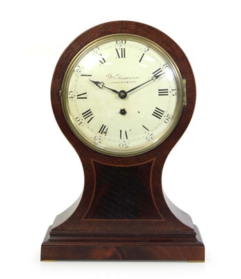 Lot 36 - A Victorian mantle clock, the convex 7.5 inch...