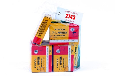 Lot 2743 - (S1) 70x 7mm Mauser rifle cartridges by Kynoch...