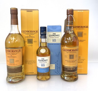 Lot 9 - 2 1/2 bottles, 2x Glenmorangie The Original 10...