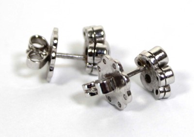 Lot 703 - A pair of platinium and diamond set 'Raindance'...