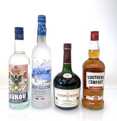 Lot 12 - 4 bottles, 1x Grey Goose Vodka 40% 70cl, 1x...