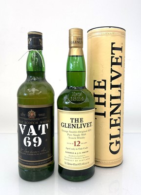 Lot 15 - 2 bottles of Scotch Whisky, 1x The Glenlivet...