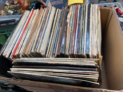 Lot 1457 - 3 cardboard boxes containing LPs and 7"...