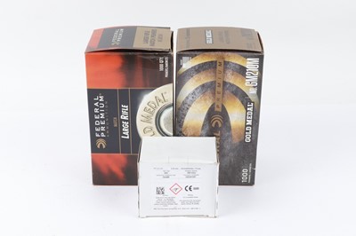 Lot 2986 - Three part boxes of large rifle primers by...
