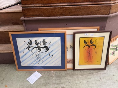 Lot 27 - Two framed and glazed abstract artworks along...