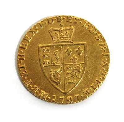 Lot 404 - A George III spade half guinea dated 1797
