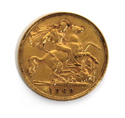 Lot 407 - An Edwardian half sovereign dated 1909