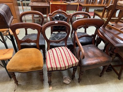 Lot 82 - Four late Victorian mahogany framed balloon...
